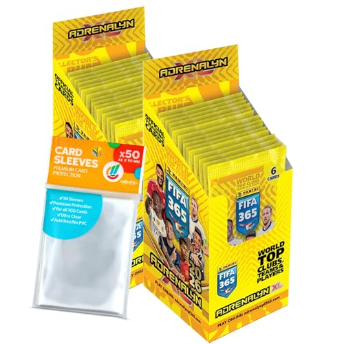 Bundle mit FIFA 365 Adrenalyn XL 2026 Trading Cards - 2 Display (48 Booster) + Exklusive Collect-it Hüllen von collect-it.de MY HOME OF CARDS + TOYS