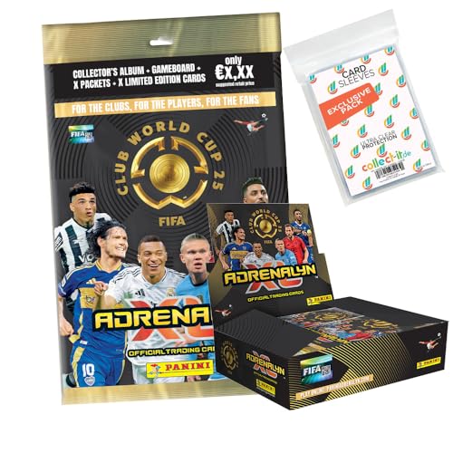 Bundle mit FIFA Club World Cup 2025 Adrenalyn XL Trading Cards - 1 Starter + 1 Display (24 Booster) + Exklusive Collect-it Hüllen von collect-it.de MY HOME OF CARDS + TOYS