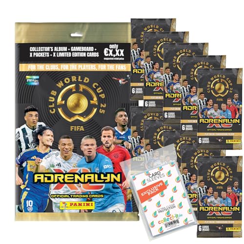 Bundle mit FIFA Club World Cup 2025 Adrenalyn XL Trading Cards - 1 Starter + 10 Booster + Exklusive Collect-it Hüllen von collect-it.de MY HOME OF CARDS + TOYS