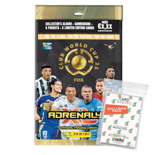 Bundle mit FIFA Club World Cup 2025 Adrenalyn XL Trading Cards - 1 Starter + Exklusive Collect-it Hüllen von collect-it.de MY HOME OF CARDS + TOYS