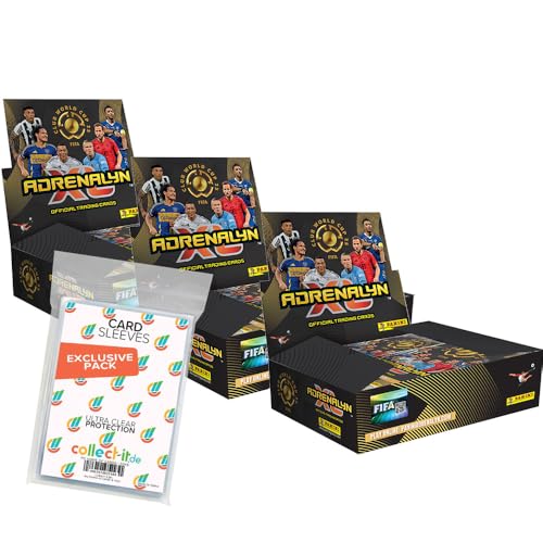 Bundle mit FIFA Club World Cup 2025 Adrenalyn XL Trading Cards - 3 Display (72 Booster) + Exklusive Collect-it Hüllen von collect-it.de MY HOME OF CARDS + TOYS