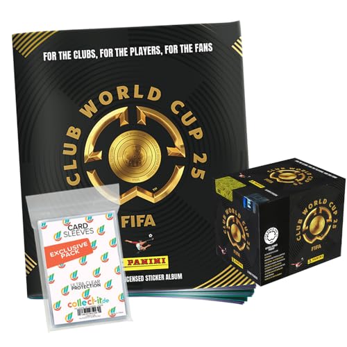 Bundle mit FIFA Club World Cup 2025 - Sammelsticker - 1 Display (50 Tüten) + Album + Exklusive Collect-it Hüllen von collect-it.de MY HOME OF CARDS + TOYS