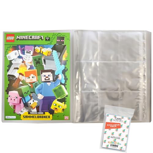 Bundle mit Lego Minecraft Serie 1 Trading Cards - 1 Leere Sammelmappe + Exklusive Collect-it Hüllen von collect-it.de MY HOME OF CARDS + TOYS