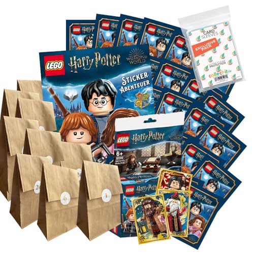 Bundle mit Lego Harry Potter - Reise in die Zauberwelt - Sammelsticker-Adventskalender 2023-24 Überraschungen mit Zusatz + Exklusive Collect-it Hüllen von collect-it.de MY HOME OF CARDS + TOYS