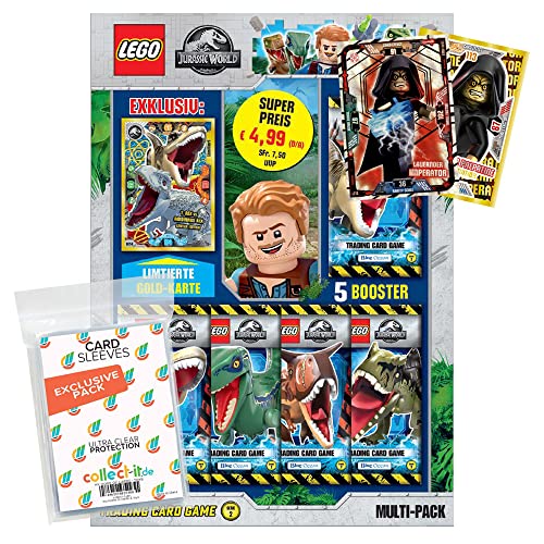 Bundle mit Lego Jurassic World Trading Cards - Serie 2-1 Multipack + Exklusive Collect-it Hüllen von collect-it.de MY HOME OF CARDS + TOYS