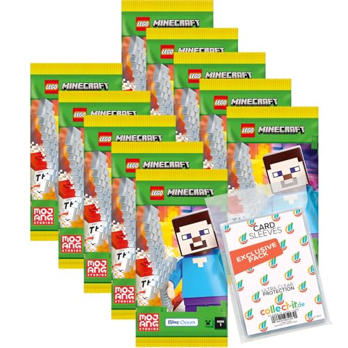 Bundle mit Lego Minecraft Serie 1 Trading Cards - 10 Booster + 2 Limitierte Star Wars Karten + Exklusive Collect-it Hüllen von collect-it.de MY HOME OF CARDS + TOYS