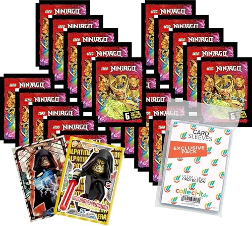 Bundle mit Lego Ninjago - Crystalized - Sammelsticker - 20 Tüten + 2 Limitierte Star Wars Karten + Exklusive Collect-it Hüllen von collect-it.de MY HOME OF CARDS + TOYS