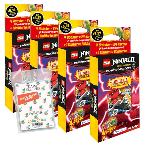 Bundle mit Lego Ninjago Serie 10 BLUTMOND (2025) Trading Cards - Alle 4 verschiedenen Blister + Exklusive Collect-it Hüllen von collect-it.de MY HOME OF CARDS + TOYS
