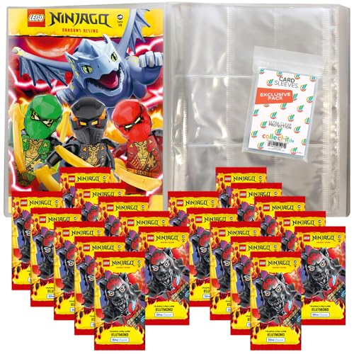 Bundle mit Lego Ninjago Serie 10 BLUTMOND (2025) Trading Cards - 1 Leere Sammelmappe + 20 Booster + Exklusive Collect-it Hüllen von collect-it.de MY HOME OF CARDS + TOYS