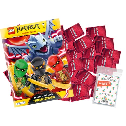 Bundle mit Lego Ninjago Serie 10 BLUTMOND (2025) Trading Cards - 1 Leere Sammelmappe + 50 Verschiedene, zufällige Karten + Exklusive Collect-it Hüllen von collect-it.de MY HOME OF CARDS + TOYS