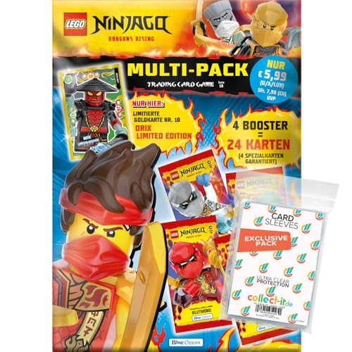 Bundle mit Lego Ninjago Serie 10 BLUTMOND (2025) Trading Cards - 1 Multipack (zufällige Auswahl) + Exklusive Collect-it Hüllen von collect-it.de MY HOME OF CARDS + TOYS
