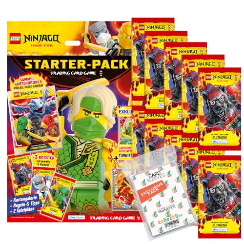 Bundle mit Lego Ninjago Serie 10 Trading Cards - 1 Starter + 10 Booster + Exklusive Collect-it Hüllen von collect-it.de MY HOME OF CARDS + TOYS