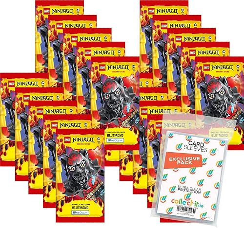 Bundle mit Lego Ninjago Serie 10 Trading Cards - 20 Booster + Exklusive Collect-it Hüllen von collect-it.de MY HOME OF CARDS + TOYS