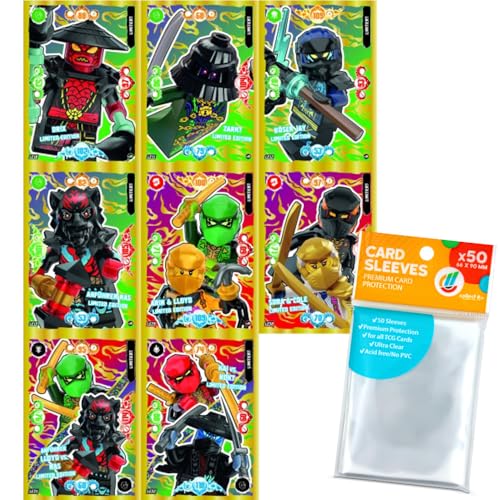 Bundle mit Lego Ninjago - Serie 10 Trading Cards - 8 Verschiedene Limitierte Karten (LE10-LE13)+(LE29-LE32)- Deutsch + Exklusive Collect-it Hüllen von collect-it.de MY HOME OF CARDS + TOYS