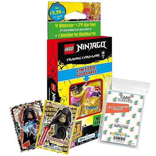 Bundle mit Lego Ninjago Serie 8 Next Level Trading Cards - 1 Blister (zufällige Auswahl) + 2 Limitierte Star Wars Karten + Exklusive Collect-it Hüllen von collect-it.de MY HOME OF CARDS + TOYS