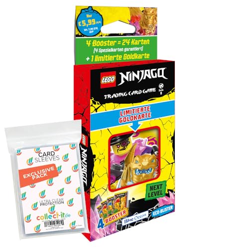 Bundle mit Lego Ninjago Serie 8 Next Level Trading Cards - 1 Blister (zufällige Auswahl) + Exklusive Collect-it Hüllen von collect-it.de MY HOME OF CARDS + TOYS
