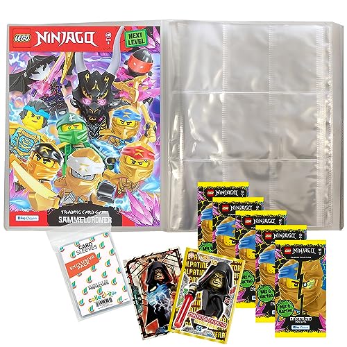 Bundle mit Lego Ninjago Serie 8 Next Level Trading Cards - 1 Leere Sammelmappe + 5 Booster + 2 Limitierte Star Wars Karten + Exklusive Collect-it Hüllen von collect-it.de MY HOME OF CARDS + TOYS