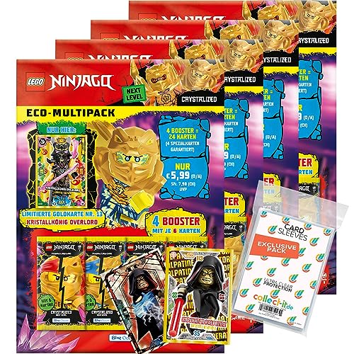 Bundle mit Lego Ninjago Serie 8 Next Level Trading Cards - Alle 4 verschiedenen Multipacks + 2 Limitierte Star Wars Karten + Exklusive Collect-it Hüllen von collect-it.de MY HOME OF CARDS + TOYS