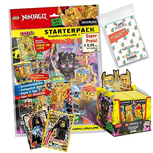 Bundle mit Lego Ninjago Serie 8 Next Level Trading Cards - 1 Starter + 1 Display (50 Booster) + 2 Limitierte Star Wars Karten + Exklusive Collect-it Hüllen von collect-it.de MY HOME OF CARDS + TOYS