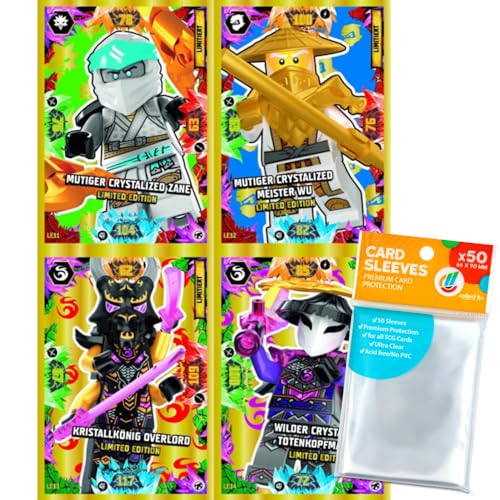 Bundle mit Lego Ninjago - Serie 8 Next Level Trading Cards - 4 Verschiedene Limitierte Karten (LE11-LE14)- Deutsch + Exklusive Collect-it Hüllen von collect-it.de MY HOME OF CARDS + TOYS