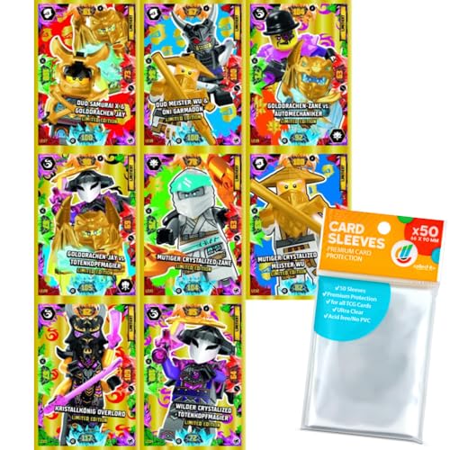 Bundle mit Lego Ninjago - Serie 8 Next Level Trading Cards - 8 Verschiedene Limitierte Karten (LE17-LE20)+(LE11-LE14)- Deutsch + Exklusive Collect-it Hüllen von collect-it.de MY HOME OF CARDS + TOYS