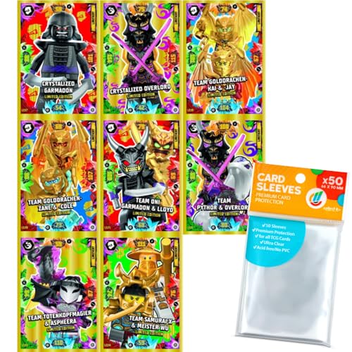 Bundle mit Lego Ninjago - Serie 8 Trading Cards - 8 Verschiedene Limitierte Karten (LE21-LE24)+(LE17-LE18-LE19-20)- Deutsch + Exklusive Collect-it Hüllen von collect-it.de MY HOME OF CARDS + TOYS