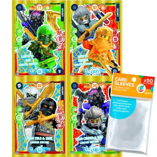 Bundle mit Lego Ninjago - Serie 9 Next Level Trading Cards - 4 Verschiedene Limitierte Karten (LE15-LE18) - Deutsch + Exklusive Collect-it Hüllen von collect-it.de MY HOME OF CARDS + TOYS