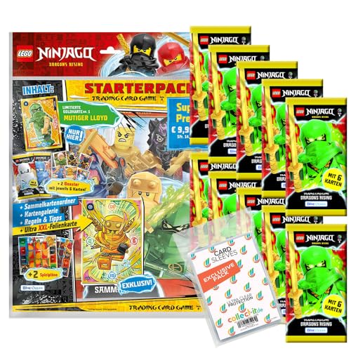 Bundle mit Lego Ninjago Serie 9 Trading Cards - 1 Starter + 10 Booster + Exklusive Collect-it Hüllen von collect-it.de MY HOME OF CARDS + TOYS