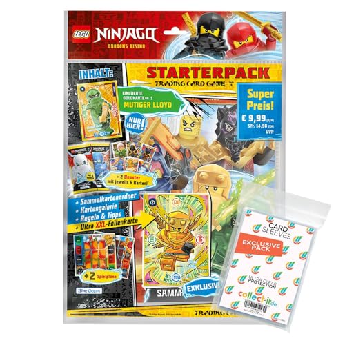 Bundle mit Lego Ninjago Serie 9 Trading Cards - 1 Starter + Lego Ninjago Serie 5 XXL6 Karte + Exklusive Collect-it Hüllen von collect-it.de MY HOME OF CARDS + TOYS
