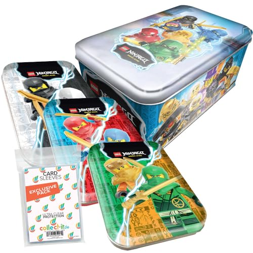 Bundle mit Lego Ninjago Serie 9 Trading Cards - Alle 3 verschiedenen Mini Tin Boxen + Exklusive Collect-it Hüllen von collect-it.de MY HOME OF CARDS + TOYS