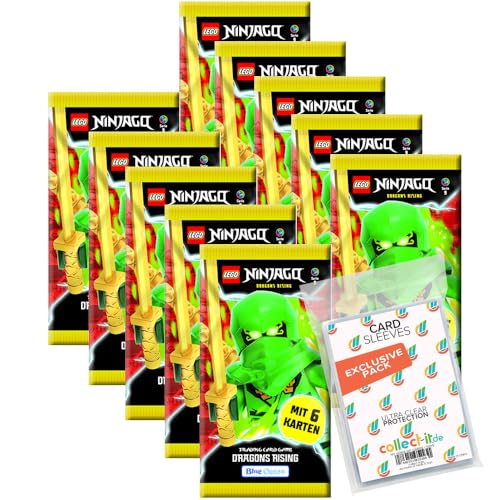 Bundle mit Lego Ninjago Serie 9 Trading Cards - 10 Booster + Exklusive Collect-it Hüllen von collect-it.de MY HOME OF CARDS + TOYS