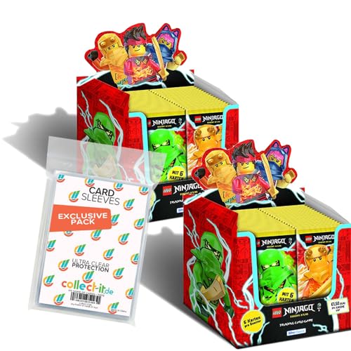 Bundle mit Lego Ninjago Serie 9 Trading Cards - 2 Display (100 Booster) + Exklusive Collect-it Hüllen von collect-it.de MY HOME OF CARDS + TOYS