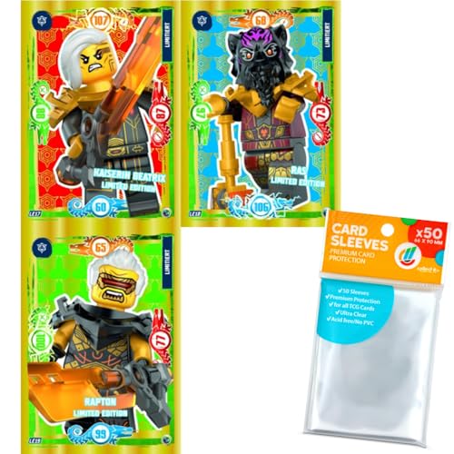 Bundle mit Lego Ninjago - Serie 9 Trading Cards - 3 Verschiedene Limitierte Karten (LE17-LE19) - Deutsch + Exklusive Collect-it Hüllen von collect-it.de MY HOME OF CARDS + TOYS