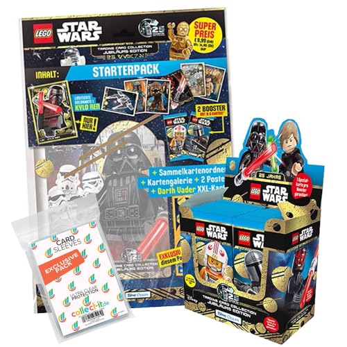 Bundle mit Lego Star Wars - Serie 5 Trading Cards - 1 Starter + 1 Display (36 Booster) + Exklusive Collect-it Hüllen von collect-it.de MY HOME OF CARDS + TOYS