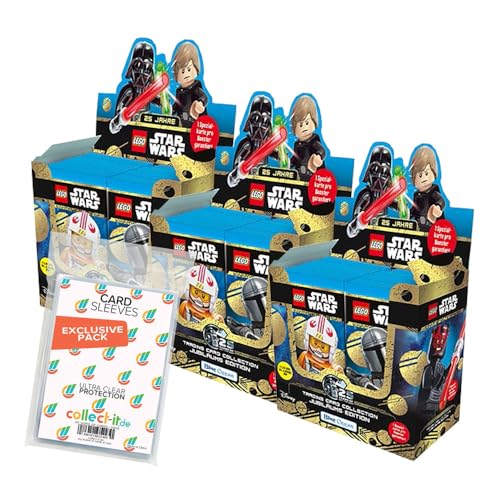 Bundle mit Lego Star Wars - Serie 5 Trading Cards - 3 Display (108 Booster) + Exklusive Collect-it Hüllen von collect-it.de MY HOME OF CARDS + TOYS