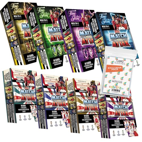 Bundle mit Match Attax CL 2024/25 - Trading Cards - Alle 4 Tin Boxen + alle 4 Mini Tin Boxen + Exklusive Collect-it Hüllen Bundle mit Match Attax CL 2024/25 - Trading Cards - Alle 4 Tin Boxen + alle 4 Mini Tin Boxen + Exklusive Collect-it Hüllen von collect-it.de MY HOME OF CARDS + TOYS