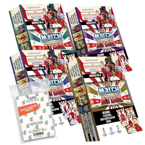 Bundle mit Match Attax CL 2024/25 - Trading Cards - Alle 4 verschiedenen Mini Tin Boxen + Exklusive Collect-it Hüllen Bundle mit Match Attax CL 2024/25 - Trading Cards - Alle 4 verschiedenen Mini Tin Boxen + Exklusive Collect-it Hüllen von collect-it.de MY HOME OF CARDS + TOYS