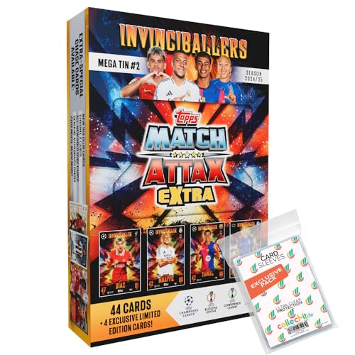 Bundle mit Match Attax Champions League 2024/25 EXTRA - Trading Cards - 1 Invinciballer Tin Box #2 + Exklusive Collect-it Hüllen Bundle mit Match Attax Champions League 2024/25 EXTRA - Trading Cards - 1 Invinciballer Tin Box #2 + Exklusive Collect-it Hüllen von collect-it.de MY HOME OF CARDS + TOYS