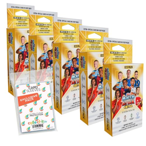 Bundle mit Match Attax Champions League 2024/25 EXTRA - Trading Cards - 5 Blister + Exklusive Collect-it Hüllen,1 Booster mit 12 Karten, mindestens 4 Spezial Karten dabei Bundle mit Match Attax Champions League 2024/25 EXTRA - Trading Cards - 5 Blister + Exklusive Collect-it Hüllen,1 Booster mit 12 Karten, mindestens 4 Spezial Karten dabei von collect-it.de MY HOME OF CARDS + TOYS