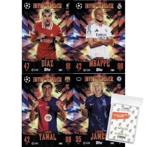 Bundle mit Match Attax Champions League 2024/25 EXTRA - Trading Cards - Alle 4 Invinciballer Limited Edition + Exklusive Collect-it Hüllen Bundle mit Match Attax Champions League 2024/25 EXTRA - Trading Cards - Alle 4 Invinciballer Limited Edition + Exklusive Collect-it Hüllen von collect-it.de MY HOME OF CARDS + TOYS