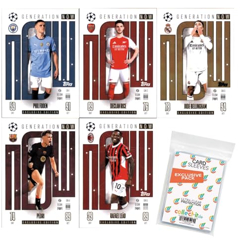 Bundle mit Match Attax Champions League 2024/25 - Trading Cards Sparangebote + Exklusive Collect-it Hüllen (Alle 5 Generation Now Karten) von collect-it.de MY HOME OF CARDS + TOYS