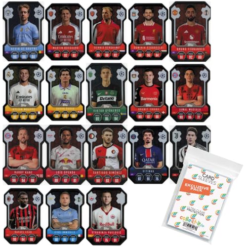 Bundle mit Match Attax Champions League 2024/25 - Trading Cards Sparangebote + Exklusive Collect-it Hüllen (Alle 18 Chrome Shield Karten) von collect-it.de MY HOME OF CARDS + TOYS
