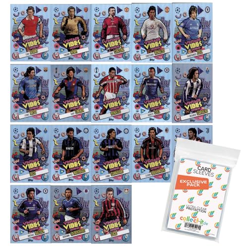 Bundle mit Match Attax Champions League 2024/25 - Trading Cards Sparangebote + Exklusive Collect-it Hüllen (Alle 18 Vintage Vibes Legends Karten) von collect-it.de MY HOME OF CARDS + TOYS