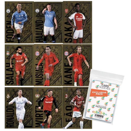 Bundle mit Match Attax Champions League 2024/25 - Trading Cards Sparangebote + Exklusive Collect-it Hüllen (Alle 9 Gold Edge Edition Karten) von collect-it.de MY HOME OF CARDS + TOYS