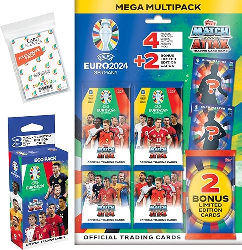 Bundle mit Match Attax UEFA Euro 2024 Germany - 1 Blister + 1 Multipack + Exklusive Collect-it Hüllen von collect-it.de MY HOME OF CARDS + TOYS