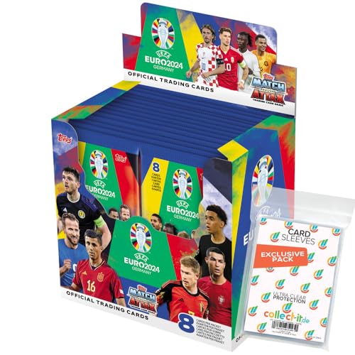 Bundle mit Match Attax UEFA Euro 2024 Germany - 1 Display (36 Booster) + Exklusive Collect-it Hüllen von collect-it.de MY HOME OF CARDS + TOYS