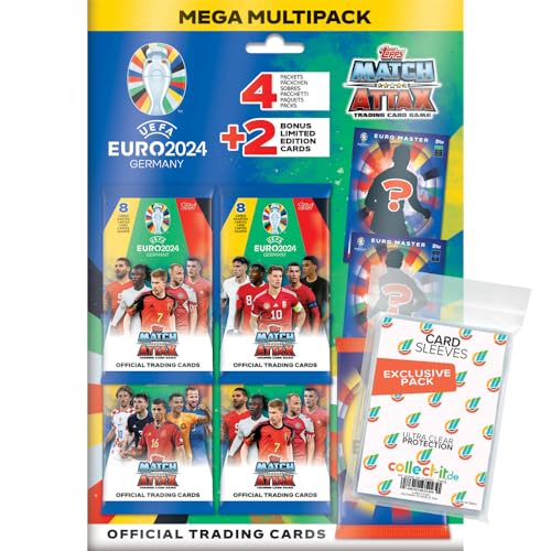 Bundle mit Match Attax UEFA Euro 2024 Germany - 1 Multipack + Exklusive Collect-it Hüllen von collect-it.de MY HOME OF CARDS + TOYS