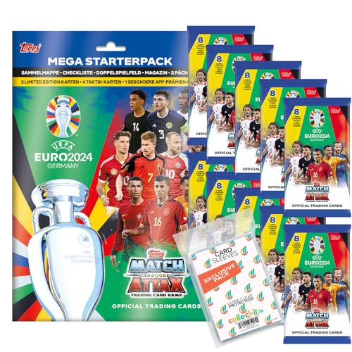 Bundle mit Match Attax UEFA Euro 2024 Germany - 1 Starter + 10 Booster + Exklusive Collect-it Hüllen von collect-it.de MY HOME OF CARDS + TOYS