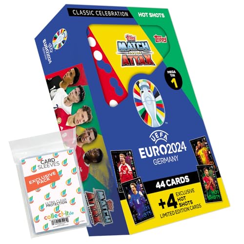 Bundle mit Match Attax UEFA Euro 2024 Germany - 1 Tin Box Hot Shots + Exklusive Collect-it Hüllen von collect-it.de MY HOME OF CARDS + TOYS