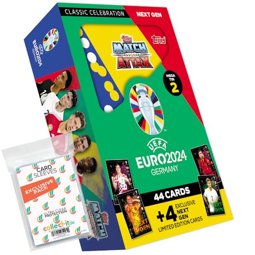 Bundle mit Match Attax UEFA Euro 2024 Germany - 1 Tin Box Next Gen + Exklusive Collect-it Hüllen von collect-it.de MY HOME OF CARDS + TOYS